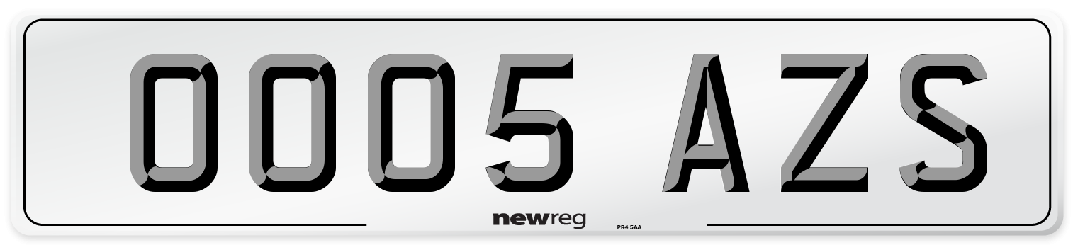 OO05 AZS Number Plate from New Reg